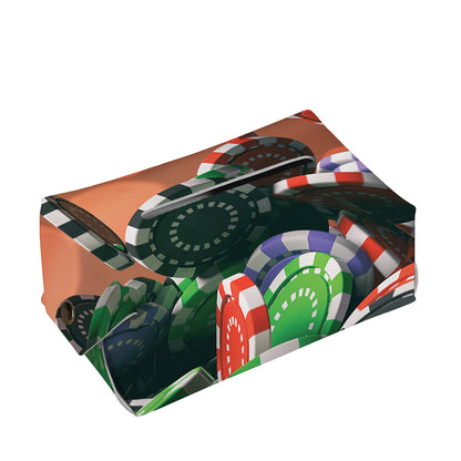 Falling Poker Chips Print Rectangle Tissue Box Cover