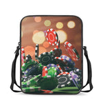 Falling Poker Chips Print Rectangular Crossbody Bag