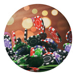 Falling Poker Chips Print Round Blanket