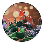 Falling Poker Chips Print Round Floor Mat