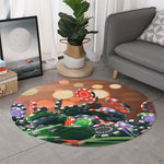 Falling Poker Chips Print Round Rug