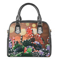 Falling Poker Chips Print Shoulder Handbag