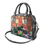 Falling Poker Chips Print Shoulder Handbag
