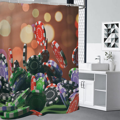 Falling Poker Chips Print Shower Curtain