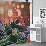 Falling Poker Chips Print Shower Curtain