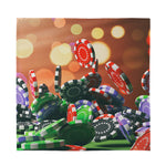 Falling Poker Chips Print Silk Bandana