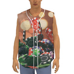 Falling Poker Chips Print Sleeveless Baseball Jersey