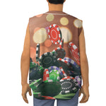 Falling Poker Chips Print Sleeveless Baseball Jersey