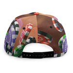 Falling Poker Chips Print Snapback Cap