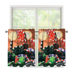 Falling Poker Chips Print Tier Curtains