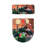 Falling Poker Chips Print Toilet Lid And Tank Cover Set