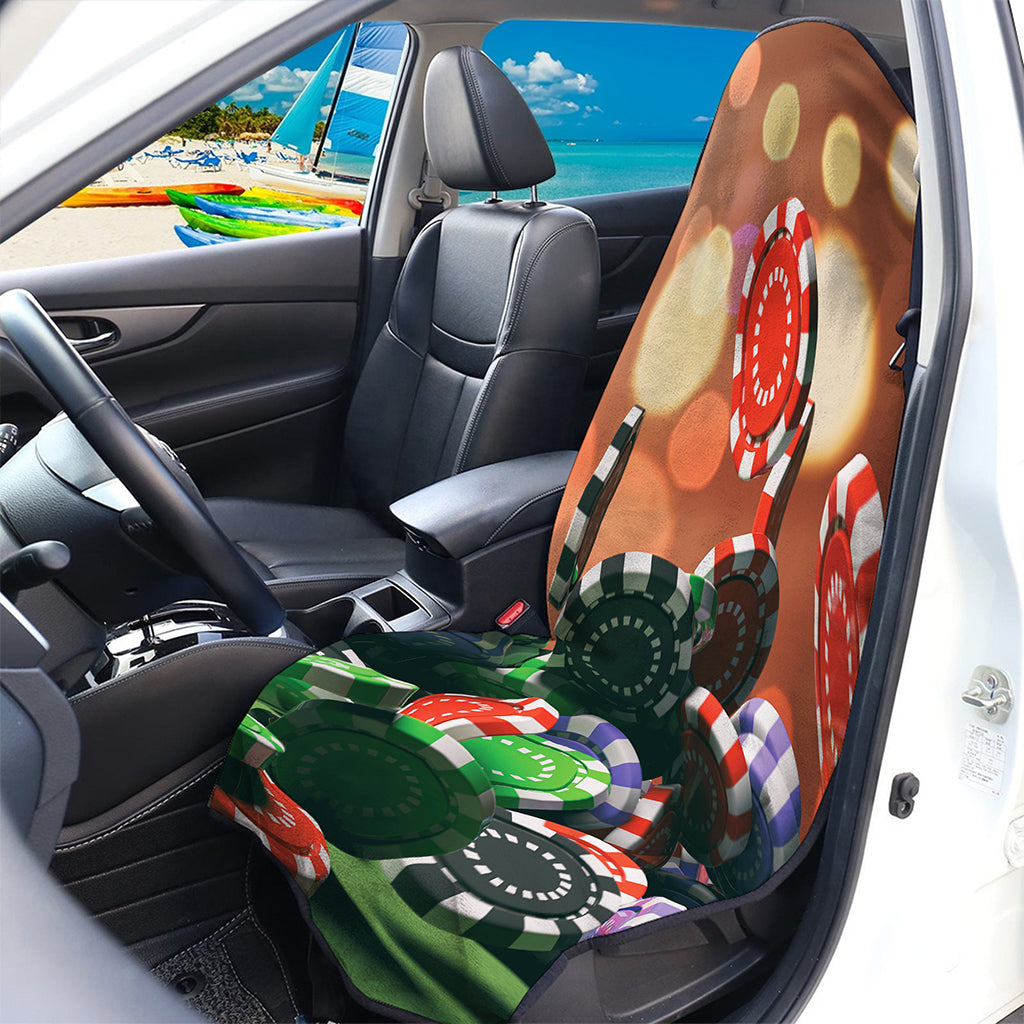 Falling Poker Chips Print Waterproof Car Seat Cover