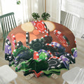 Falling Poker Chips Print Waterproof Round Tablecloth