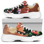 Falling Poker Chips Print White Chunky Shoes