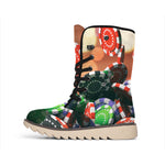 Falling Poker Chips Print Winter Boots
