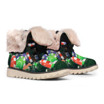 Falling Poker Chips Print Winter Boots