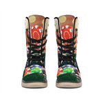 Falling Poker Chips Print Winter Boots