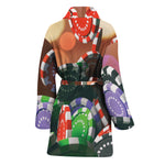 Falling Poker Chips Print Women's Bathrobe