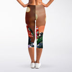 Falling Poker Chips Print Women's Capri Leggings