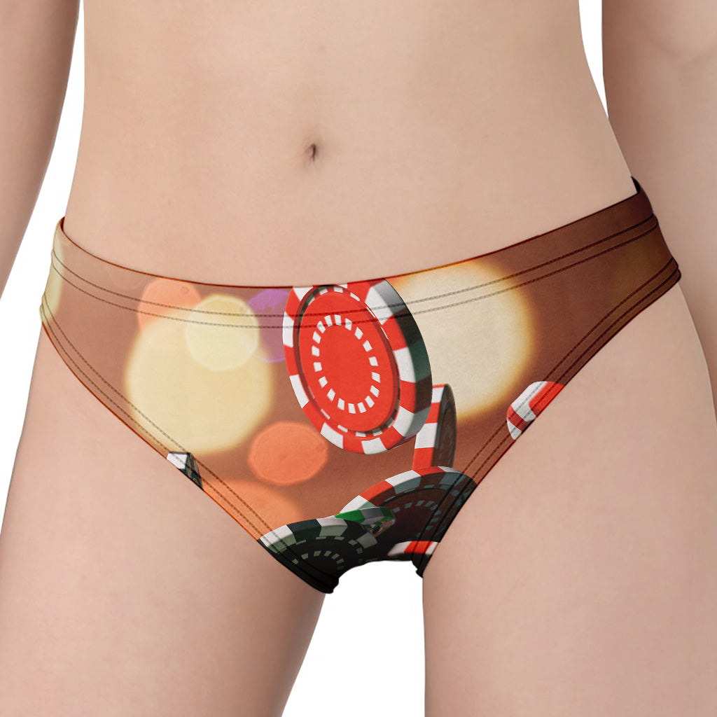 Falling Poker Chips Print Women's Panties