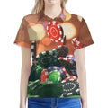 Falling Poker Chips Print Women's Polo Shirt