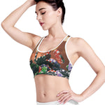 Falling Poker Chips Print Women's Sports Bra