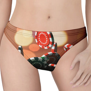 Falling Poker Chips Print Women's Thong