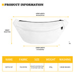 White And Black Music Note Pattern Print Fanny Pack