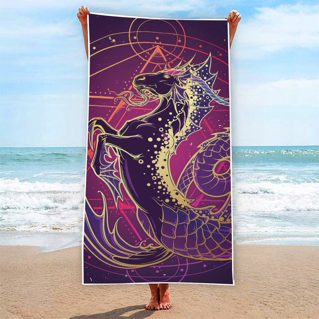 Fantastic Capricorn Sign Print Beach Towel