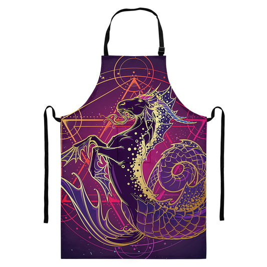 Fantastic Capricorn Sign Print Bib Apron With Pocket
