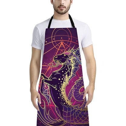 Fantastic Capricorn Sign Print Bib Apron With Pocket