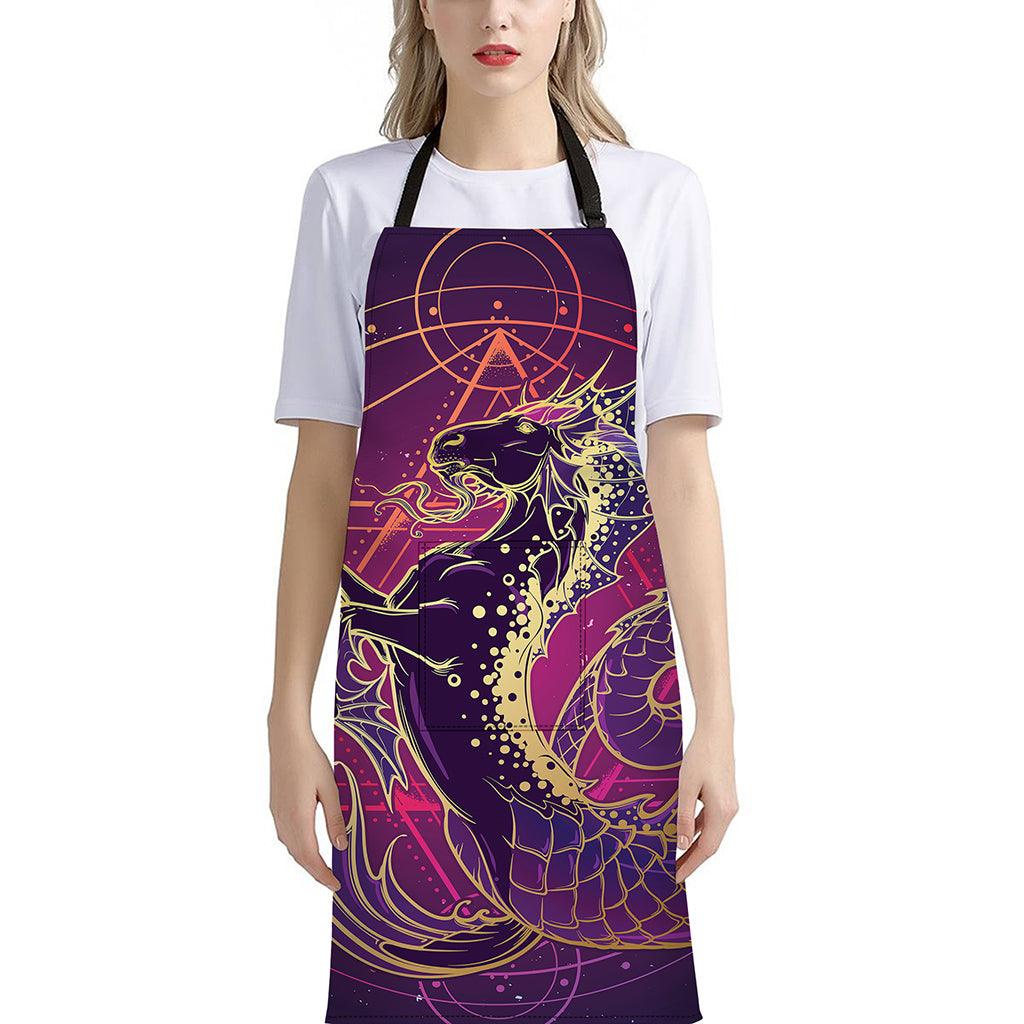Fantastic Capricorn Sign Print Bib Apron With Pocket