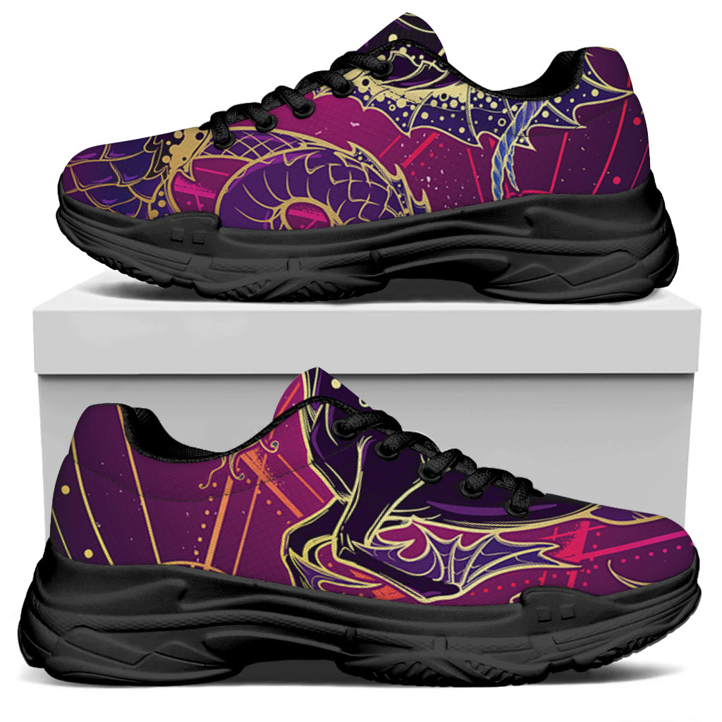 Fantastic Capricorn Sign Print Black Chunky Shoes