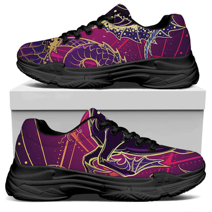 Fantastic Capricorn Sign Print Black Chunky Shoes