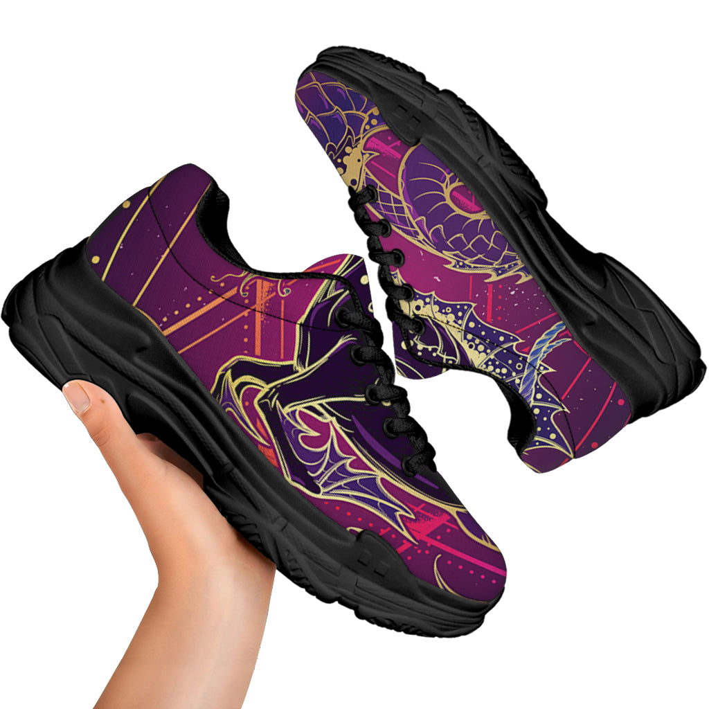 Fantastic Capricorn Sign Print Black Chunky Shoes