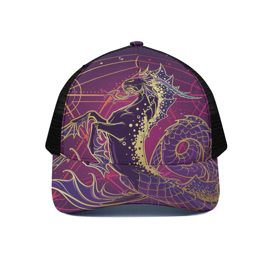 Fantastic Capricorn Sign Print Black Mesh Trucker Cap