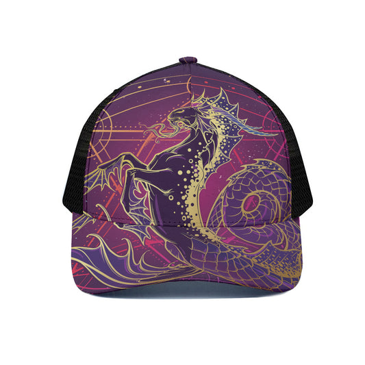 Fantastic Capricorn Sign Print Black Mesh Trucker Cap