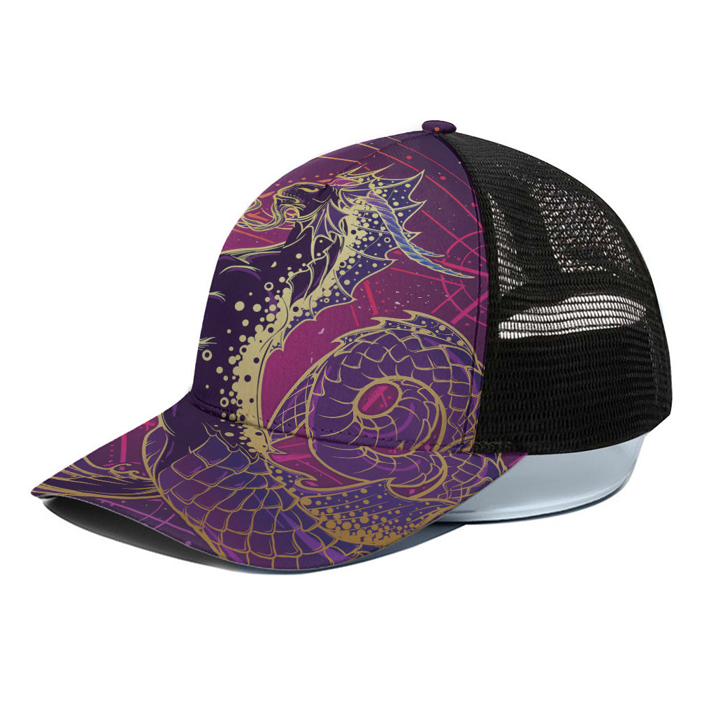 Fantastic Capricorn Sign Print Black Mesh Trucker Cap