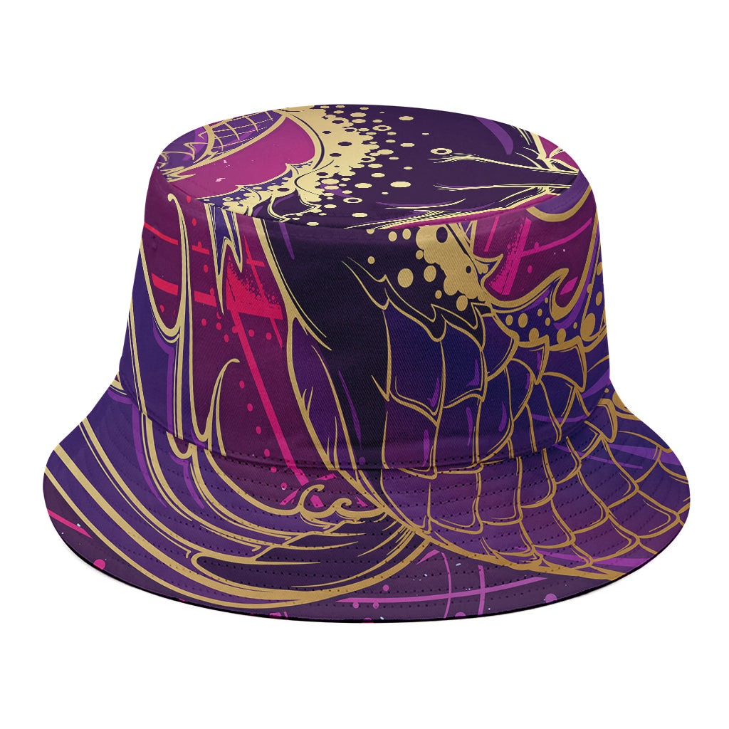 Fantastic Capricorn Sign Print Bucket Hat