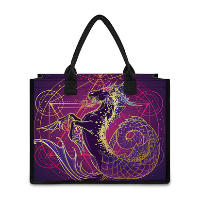 Fantastic Capricorn Sign Print Canvas Tote Bag
