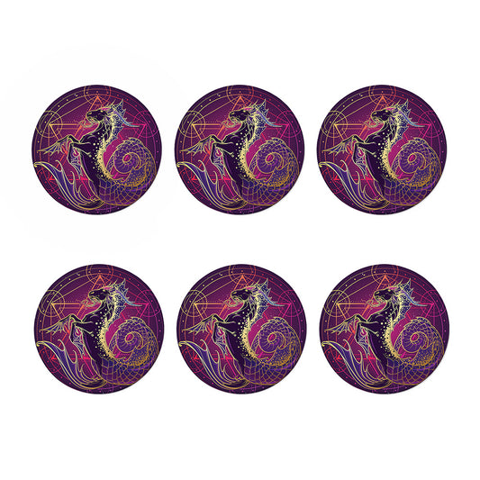 Fantastic Capricorn Sign Print Coaster Set
