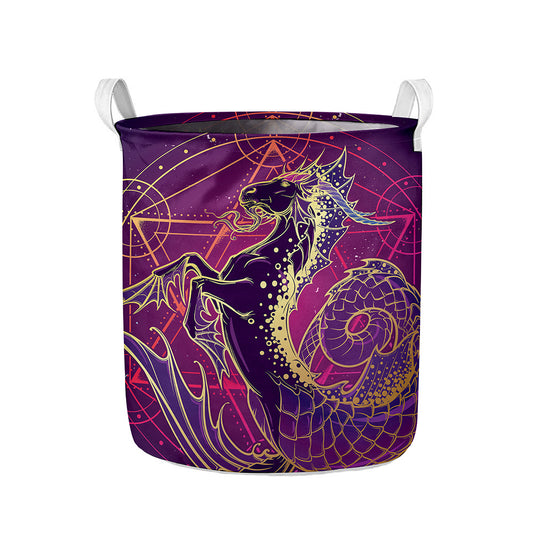 Fantastic Capricorn Sign Print Collapsible Laundry Basket