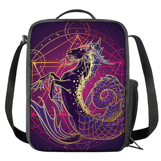 Fantastic Capricorn Sign Print Crossbody Lunch Bag