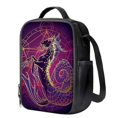 Fantastic Capricorn Sign Print Crossbody Lunch Bag