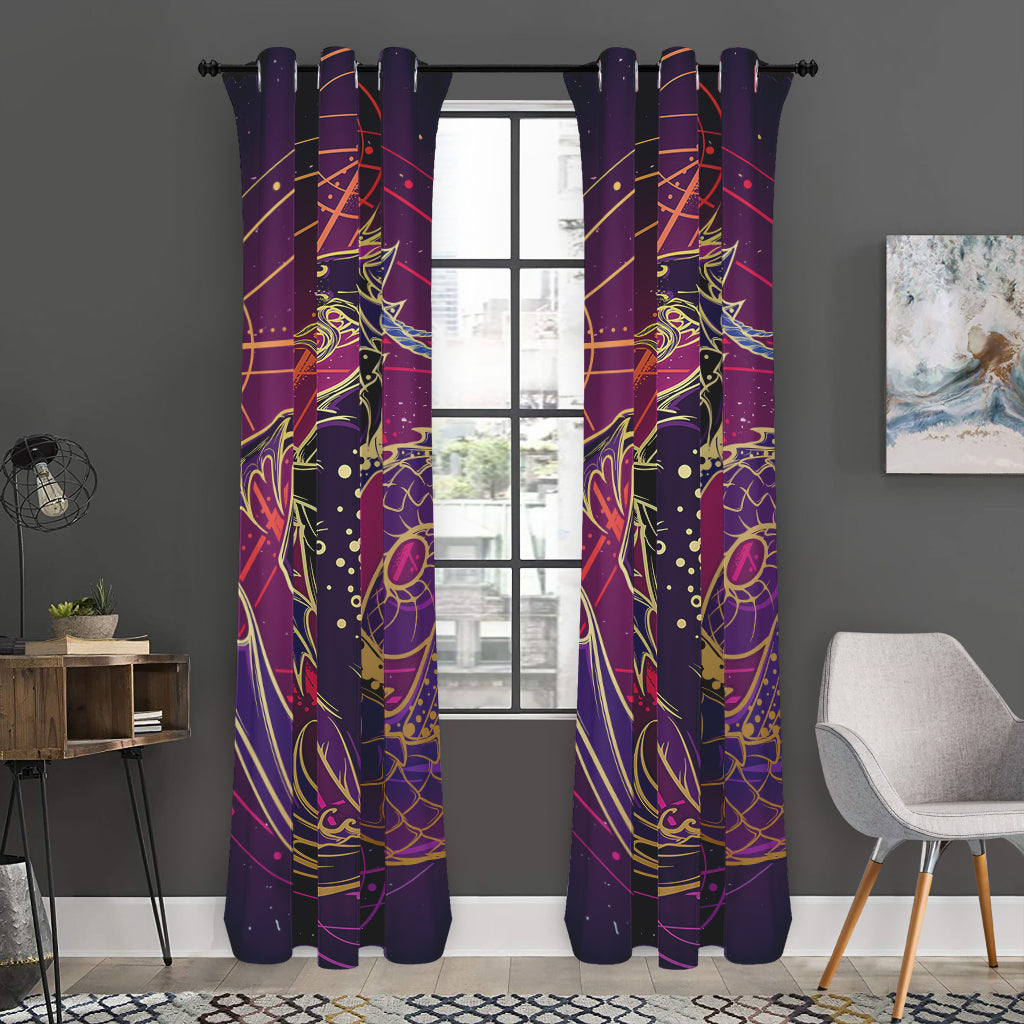 Fantastic Capricorn Sign Print Curtain