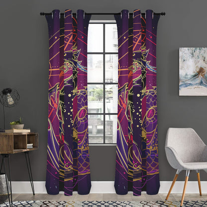 Fantastic Capricorn Sign Print Curtain