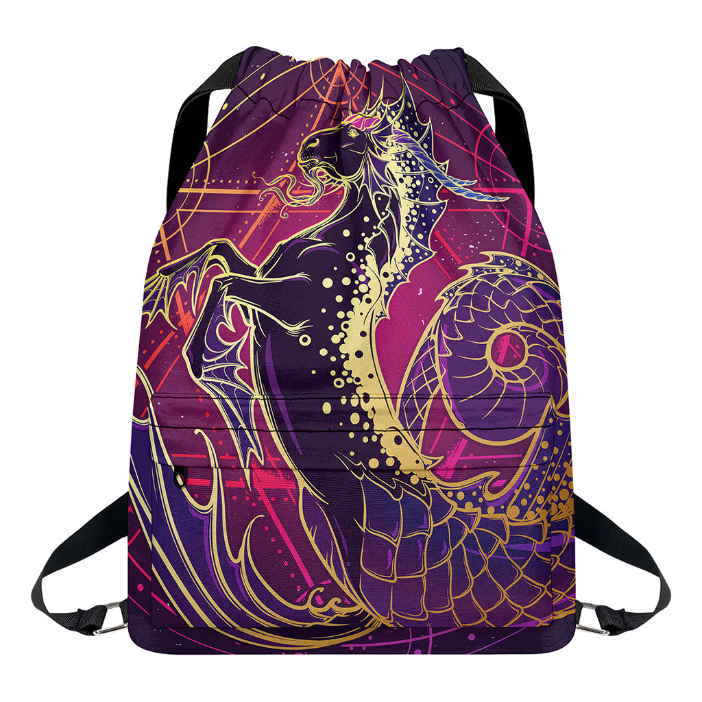 Fantastic Capricorn Sign Print Drawstring Backpack
