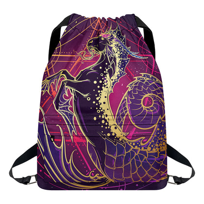 Fantastic Capricorn Sign Print Drawstring Backpack