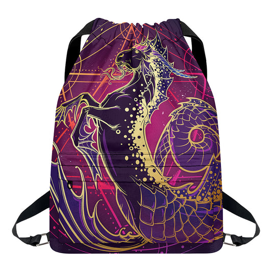 Fantastic Capricorn Sign Print Drawstring Backpack