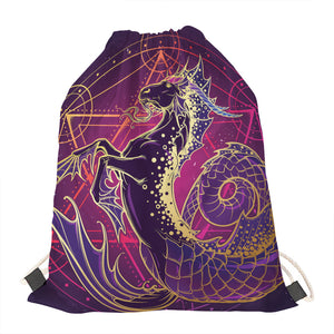 Fantastic Capricorn Sign Print Drawstring Bag